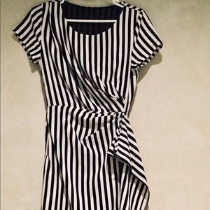Navy and White Striped Dress